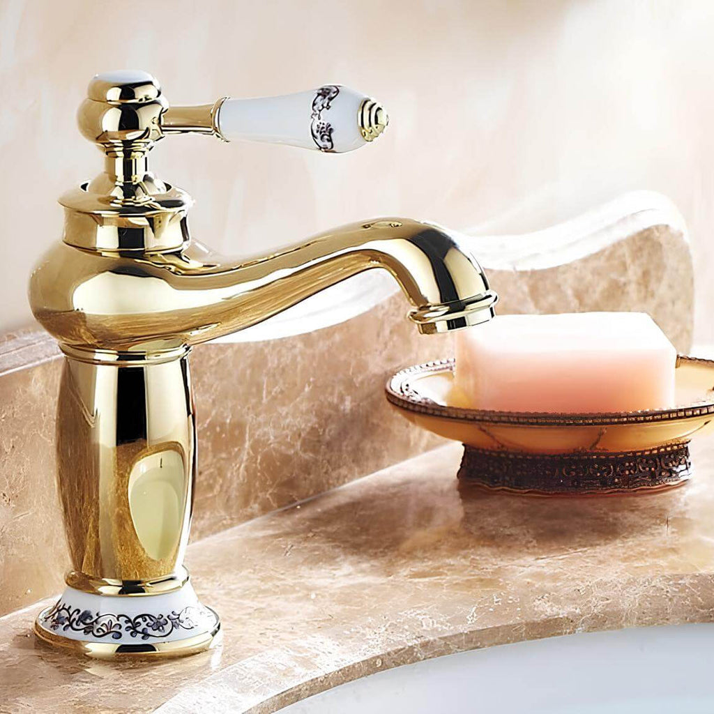 Robinet lavabo laiton finition antique monocommande L'art du robinet