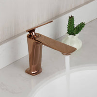 Robinet lavabo mitigeur design rose doré L'art du robinet
