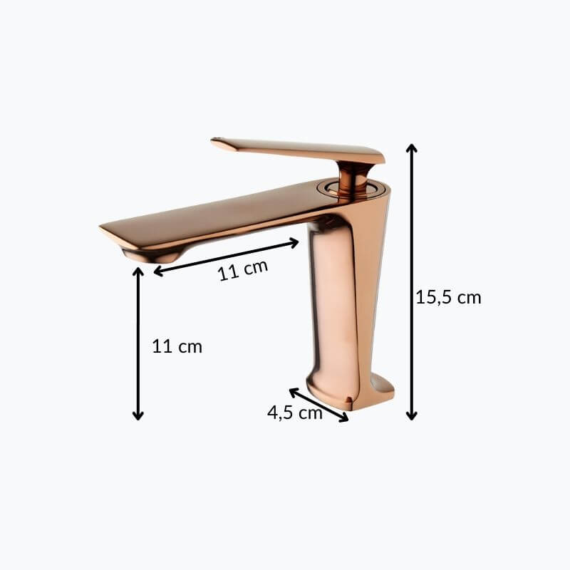 Robinet lavabo mitigeur design rose doré L'art du robinet