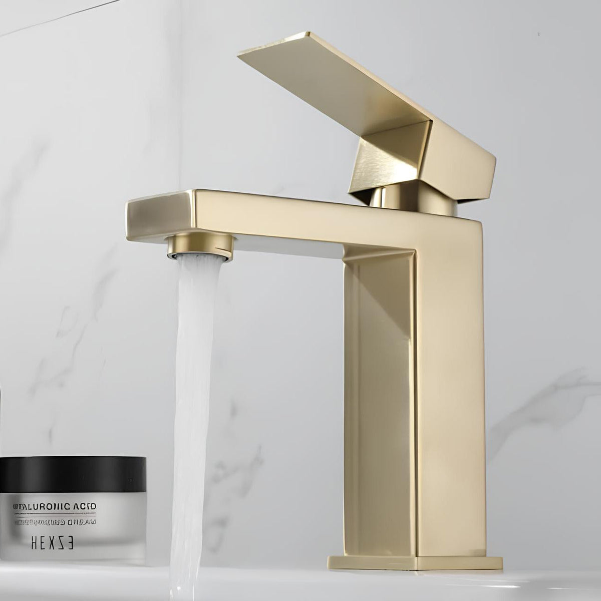 Robinet lavabo mitigeur inox or brossé L'art du robinet
