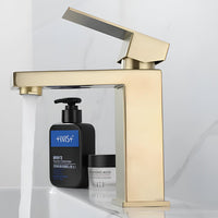 Robinet lavabo mitigeur inox or brossé L'art du robinet