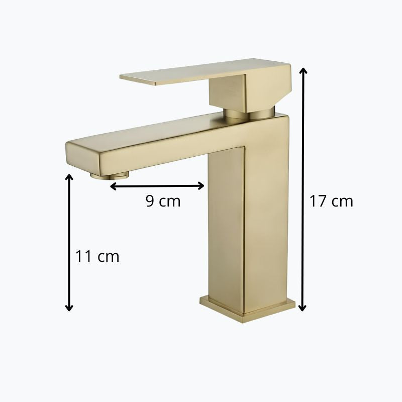 Robinet lavabo mitigeur inox or brossé L'art du robinet