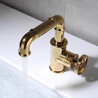 Robinet lavabo mitigeur laiton noir mat style industriel L'art du robinet