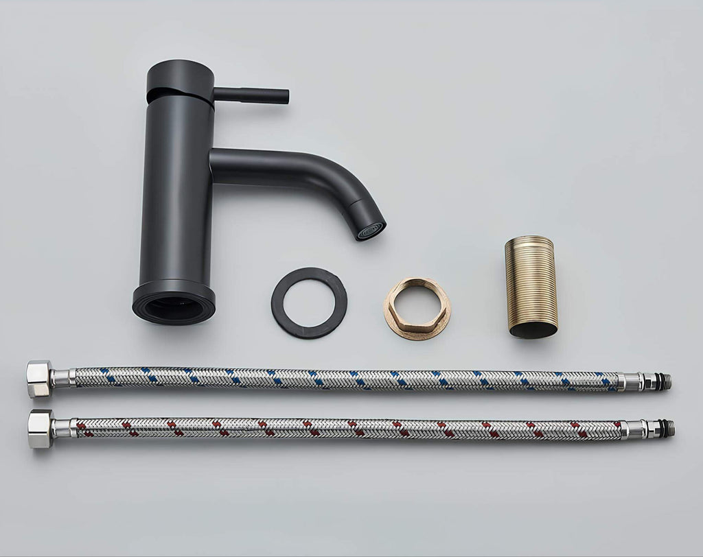 Robinet lavabo monotrou design noir L'art du robinet