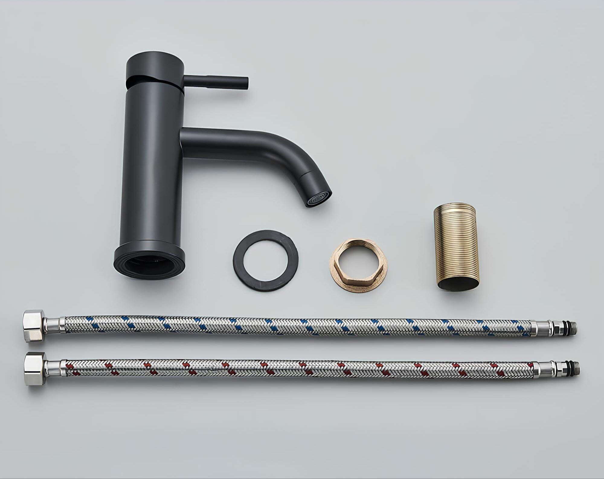 Robinet lavabo monotrou design noir L'art du robinet