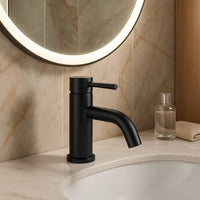 Robinet lavabo monotrou design noir L'art du robinet