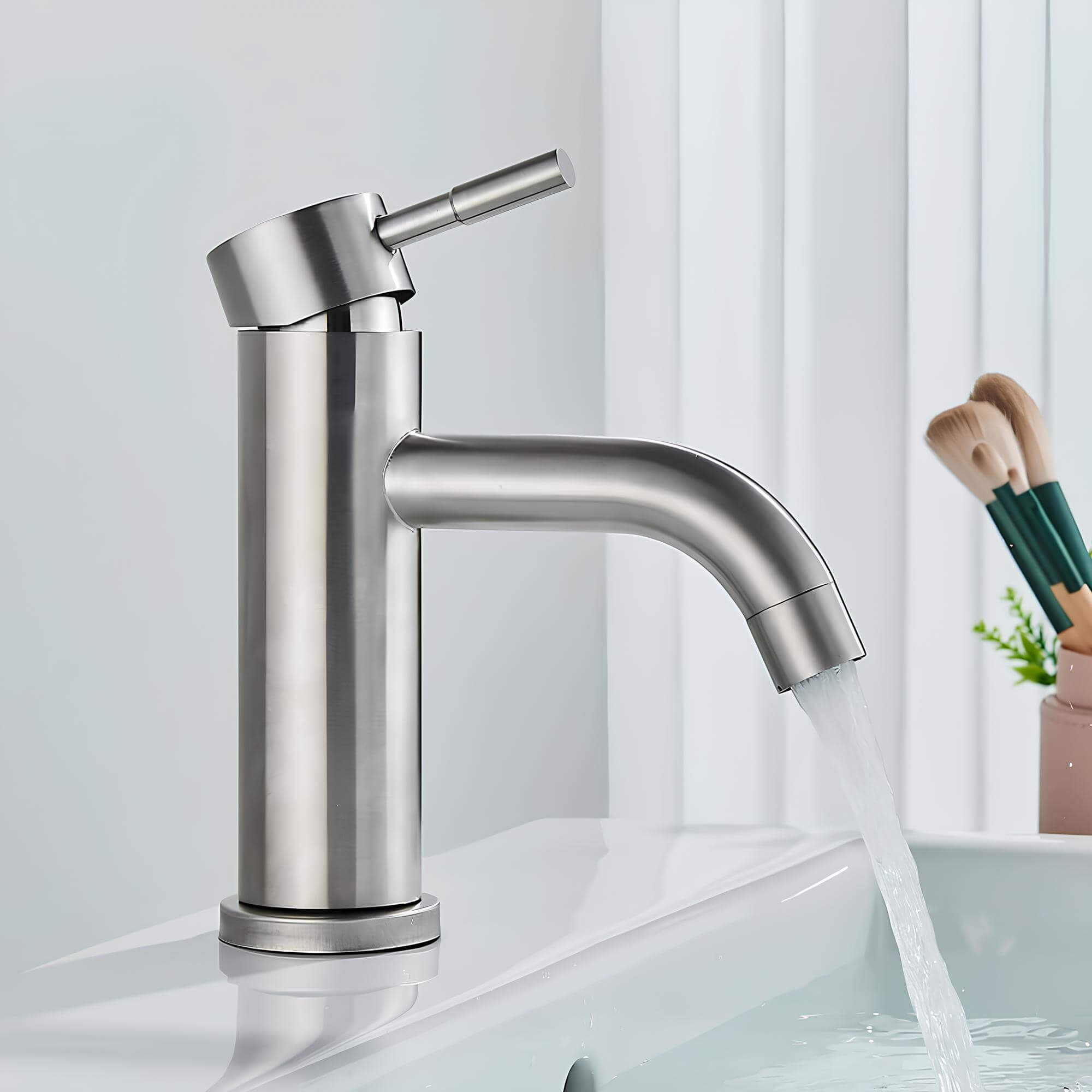 Robinet lavabo monotrou design noir L'art du robinet
