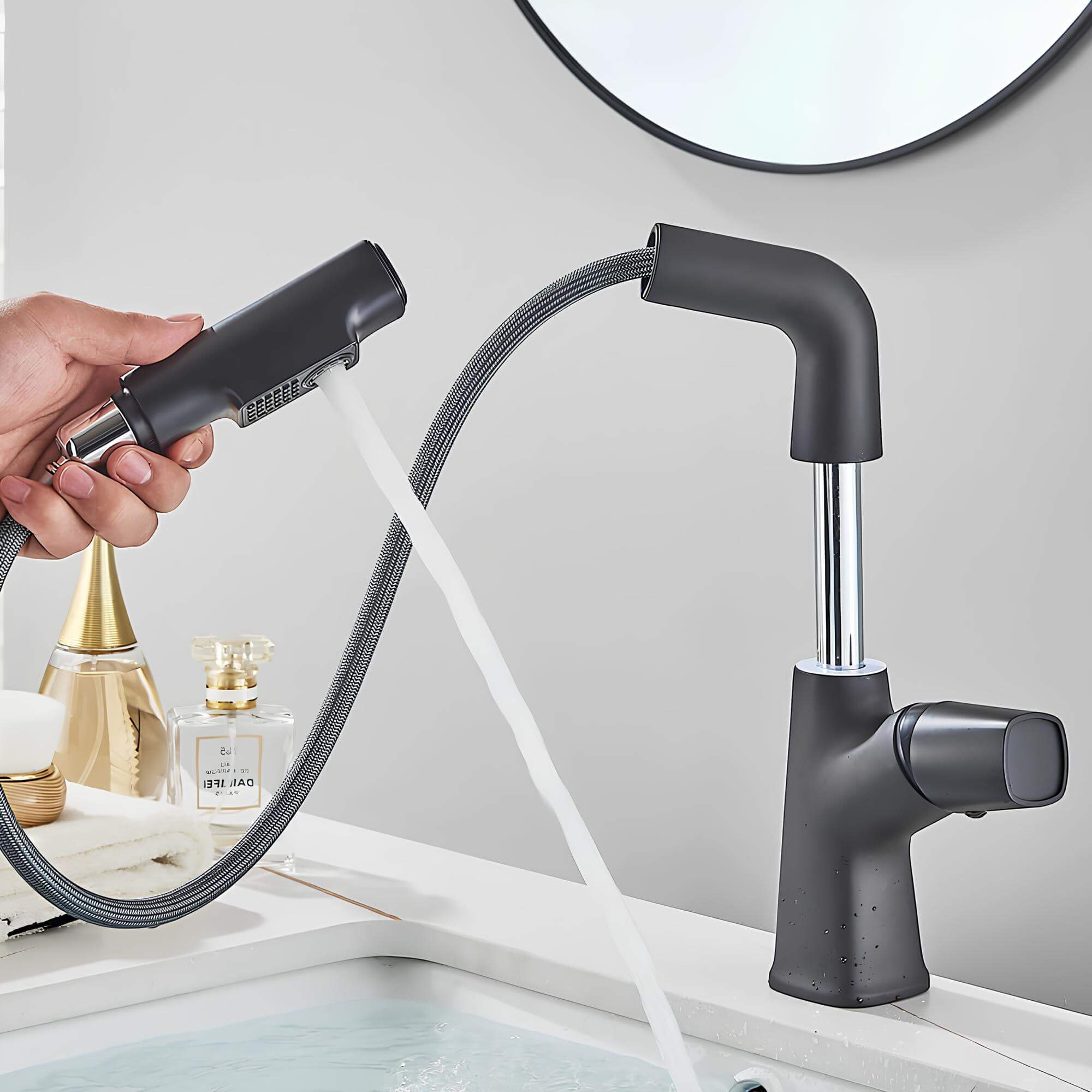 Robinet lavabo orientable avec douchette intégrée L'art du robinet