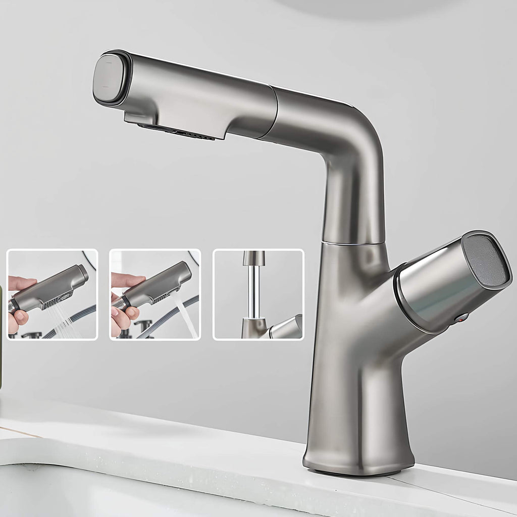 Robinet lavabo orientable avec douchette intégrée L'art du robinet
