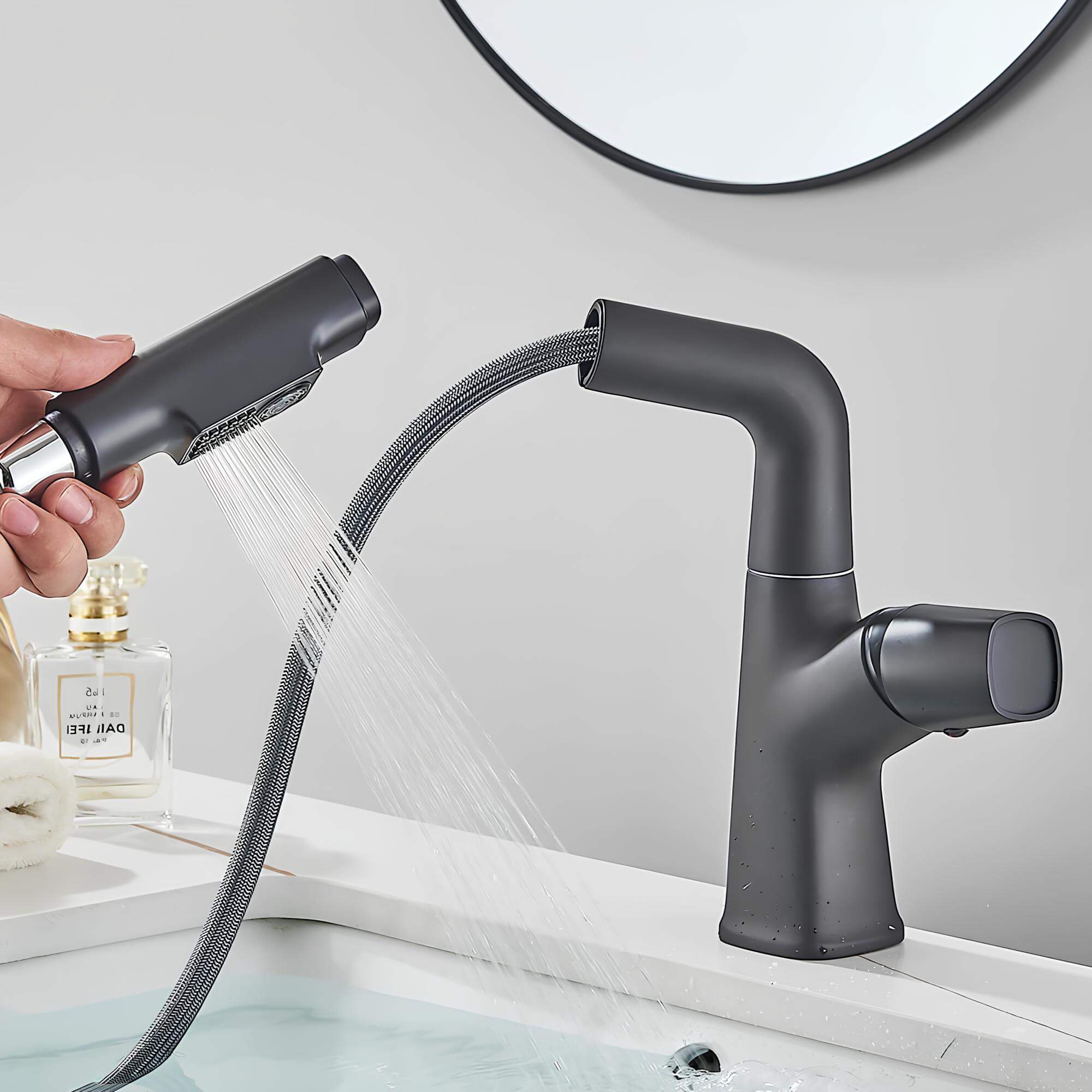 Robinet lavabo orientable avec douchette intégrée L'art du robinet