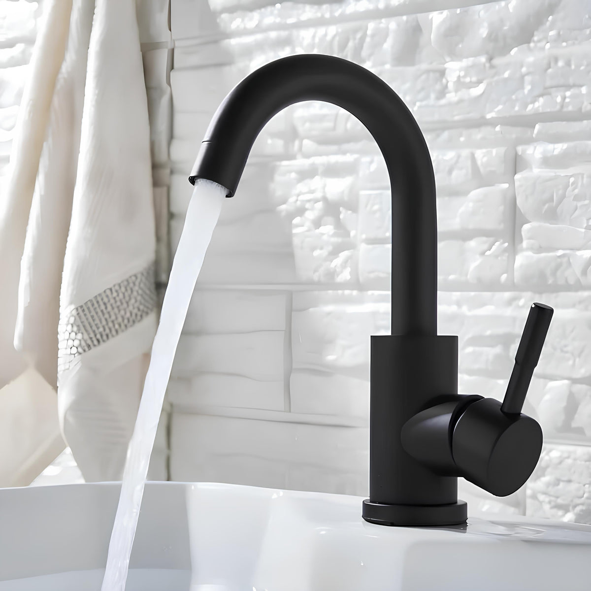 Robinet lavabo pivotant 360° acier inoxydable L'art du robinet