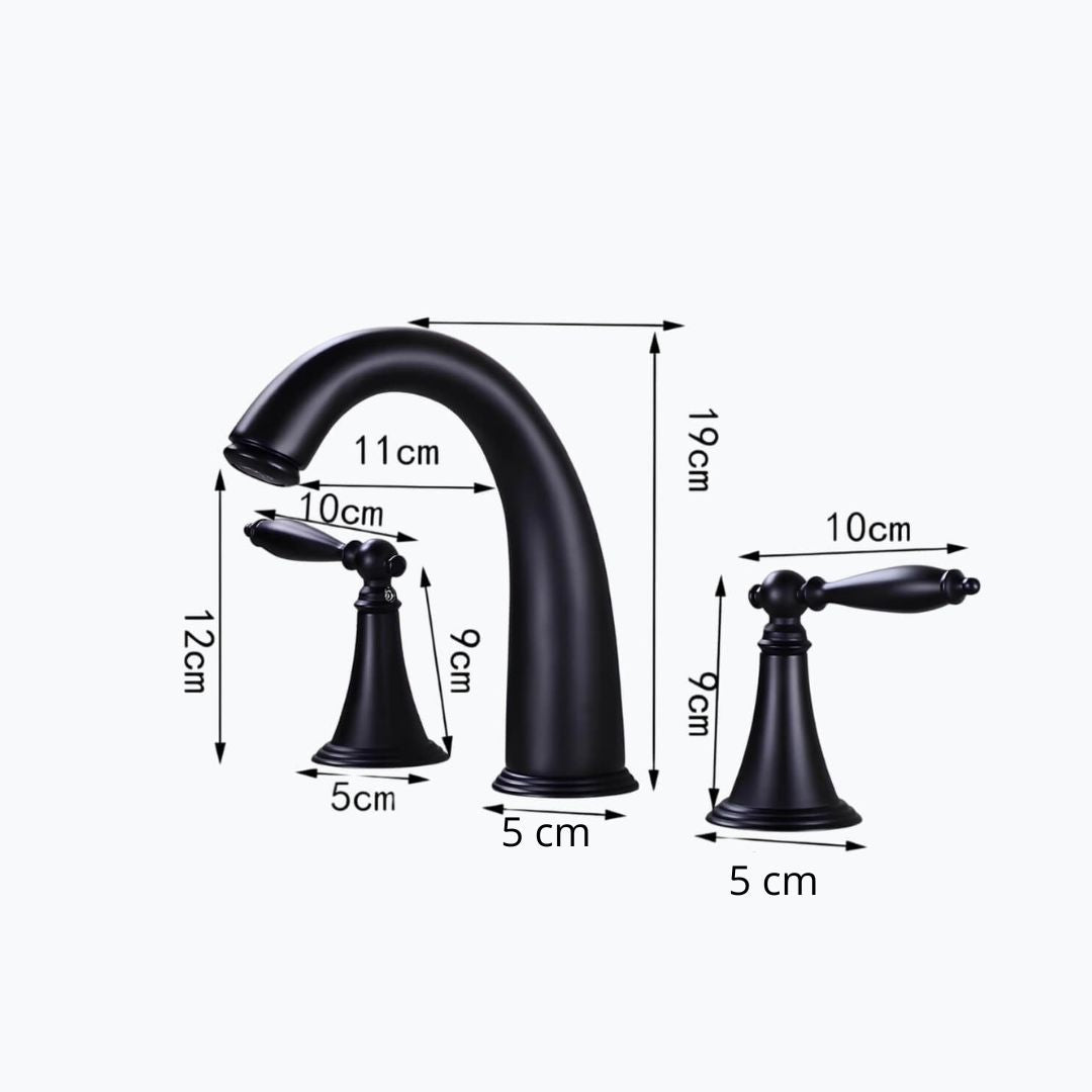 Robinet lavabo vintage 3 trous double poignée L'art du robinet