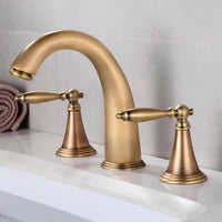 Robinet lavabo vintage 3 trous double poignée L'art du robinet
