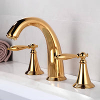 Robinet lavabo vintage 3 trous double poignée L'art du robinet