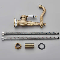 Robinet lavabo vintage bronze antique rotatif L'art du robinet