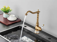 Robinet lavabo vintage bronze antique rotatif L'art du robinet