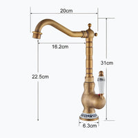 Robinet lavabo vintage bronze antique rotatif L'art du robinet