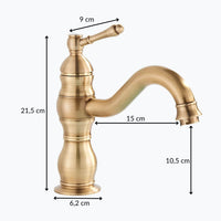 Robinet lavabo vintage laiton vieilli monocommande L'art du robinet