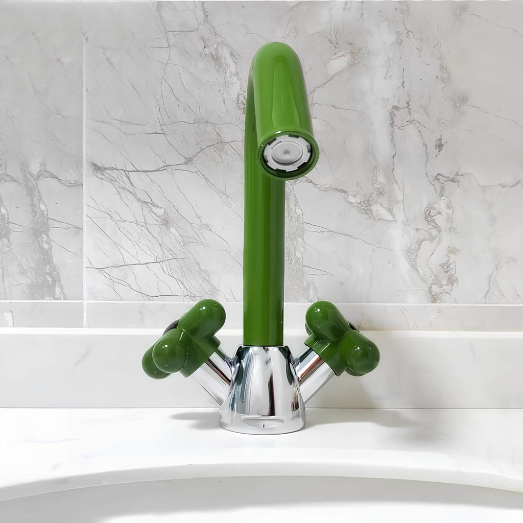 Robinet mélangeur lavabo double poignée contemporain L'art du robinet