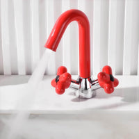 Robinet mélangeur lavabo double poignée contemporain L'art du robinet