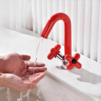 Robinet mélangeur lavabo double poignée contemporain L'art du robinet