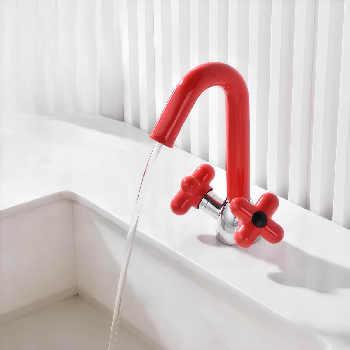 Robinet mélangeur lavabo double poignée contemporain L'art du robinet