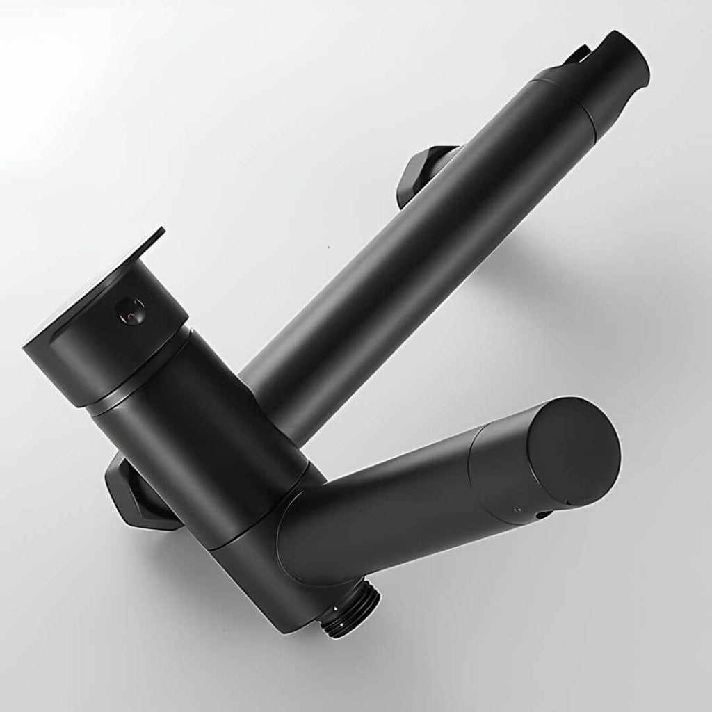 Robinet mitigeur baignoire mural noir contemporain L'art du robinet