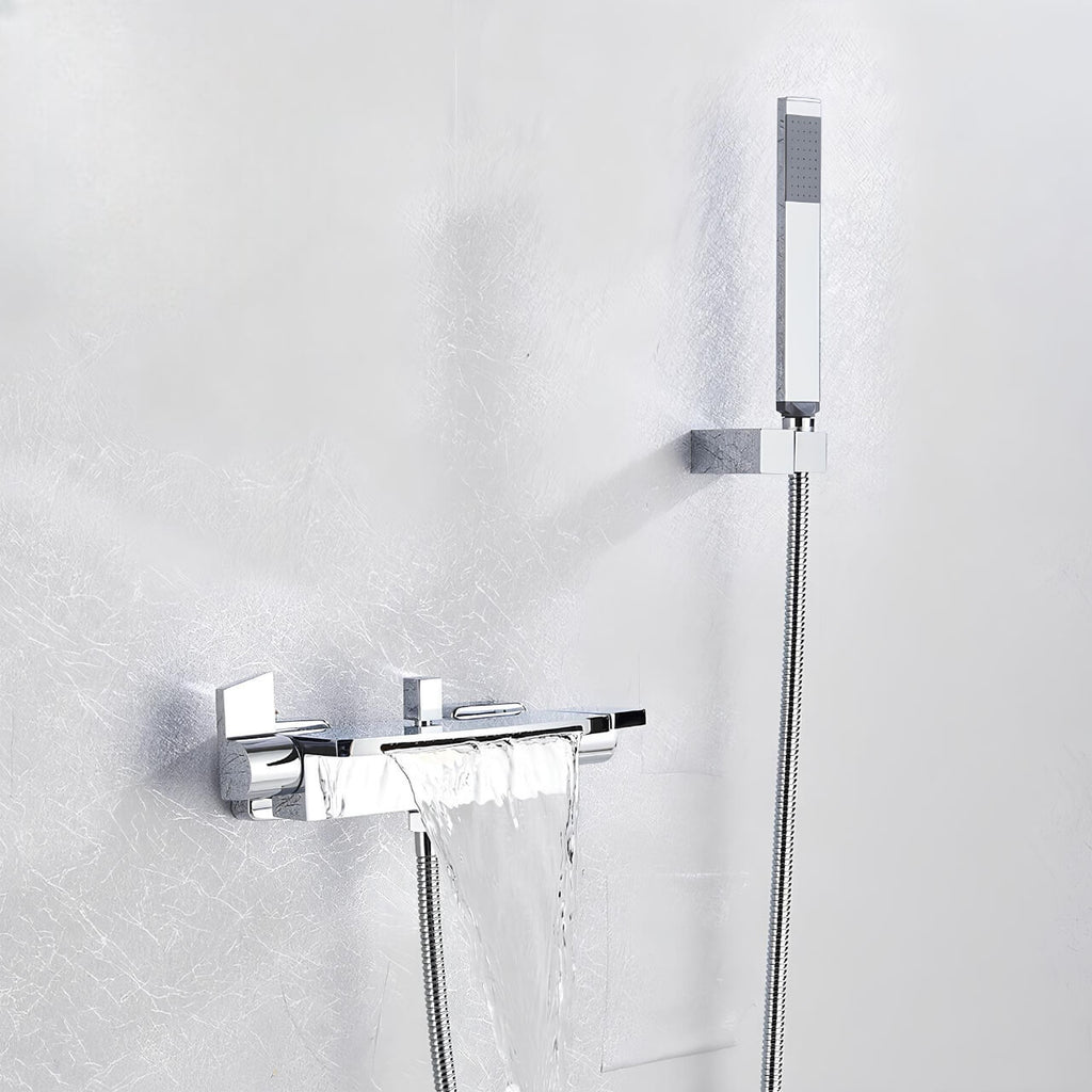 Robinet mitigeur baignoire noir mat cascade et douchette L'art du robinet