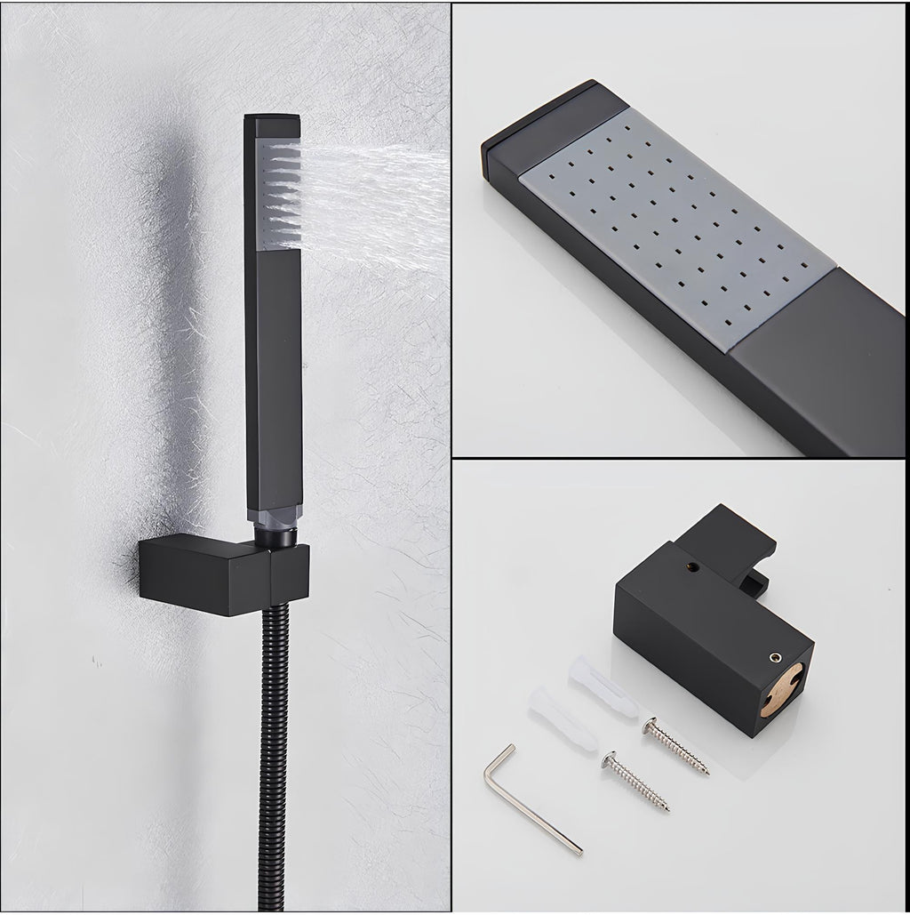 Robinet mitigeur baignoire noir mat cascade et douchette L'art du robinet