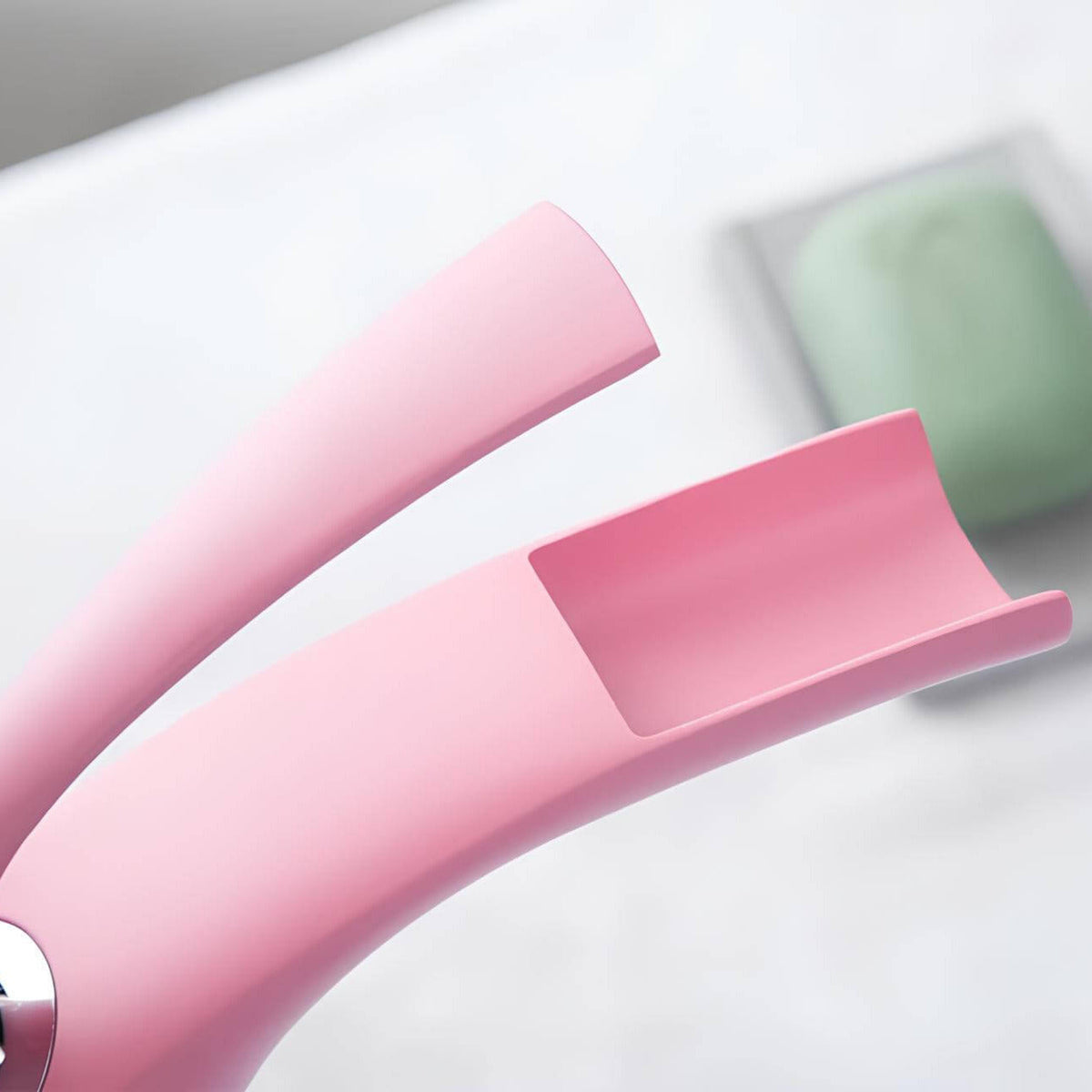 Robinet mitigeur cascade rose en laiton pour lavabo L'art du robinet