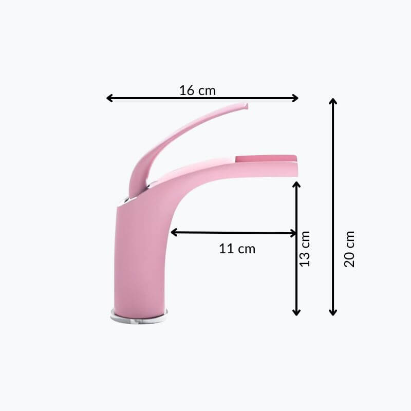 Robinet mitigeur cascade rose en laiton pour lavabo L'art du robinet