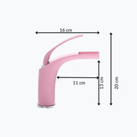 Robinet mitigeur cascade rose en laiton pour lavabo L'art du robinet