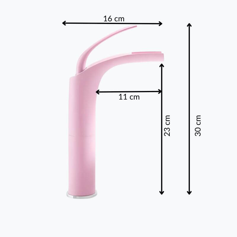 Robinet mitigeur cascade rose en laiton pour lavabo L'art du robinet