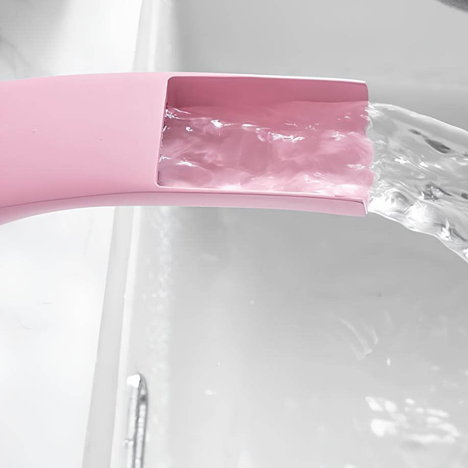 Robinet mitigeur cascade rose en laiton pour lavabo L'art du robinet