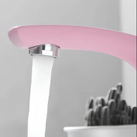 Robinet mitigeur cascade rose en laiton pour lavabo L'art du robinet