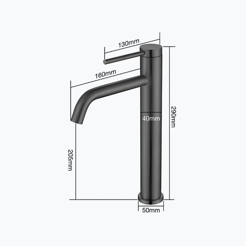 Robinet mitigeur inox brossé bec arrondi salle de bain L'art du robinet