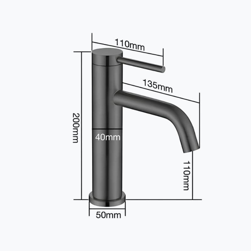 Robinet mitigeur inox brossé bec arrondi salle de bain L'art du robinet