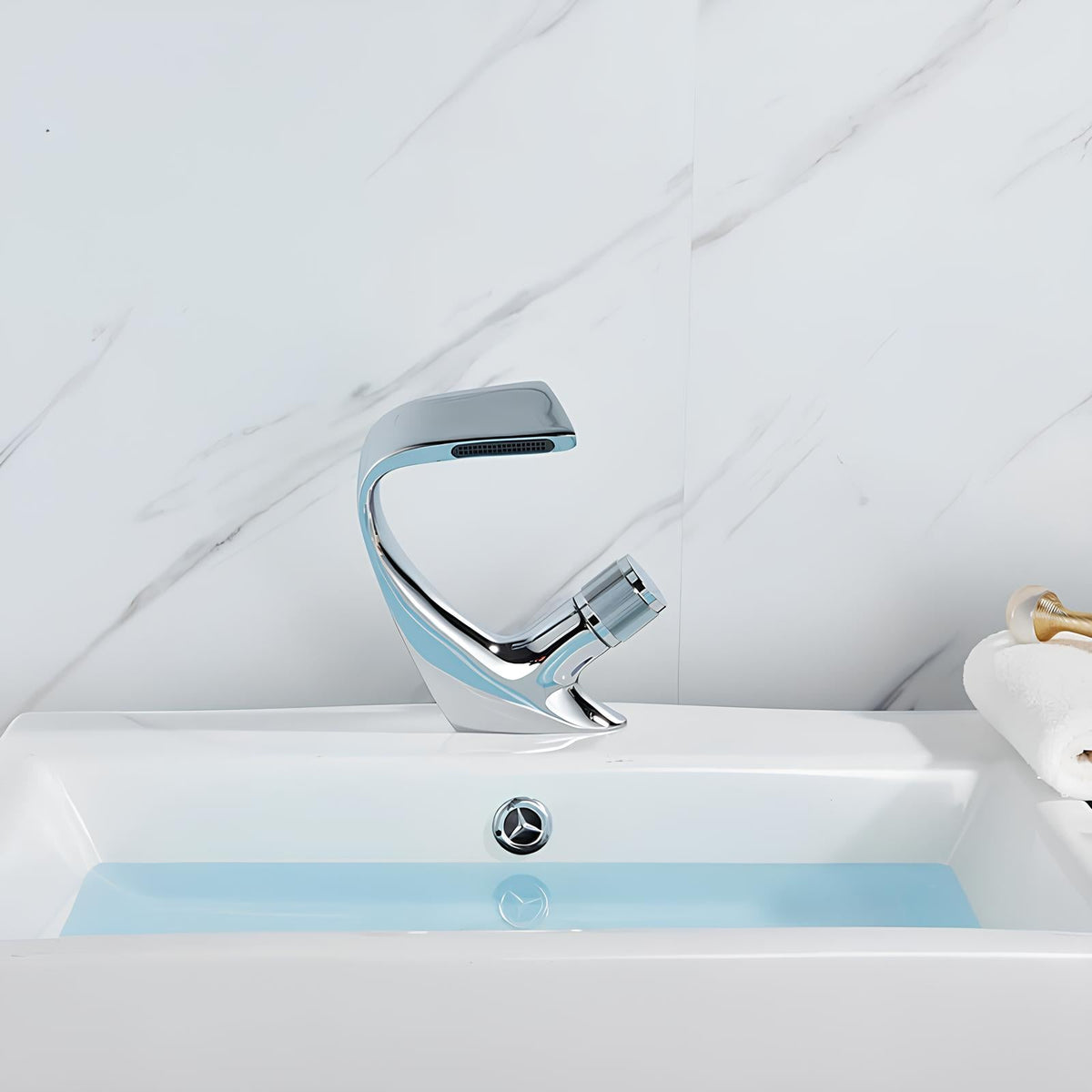 Robinet mitigeur lavabo bec cascade laiton L'art du robinet