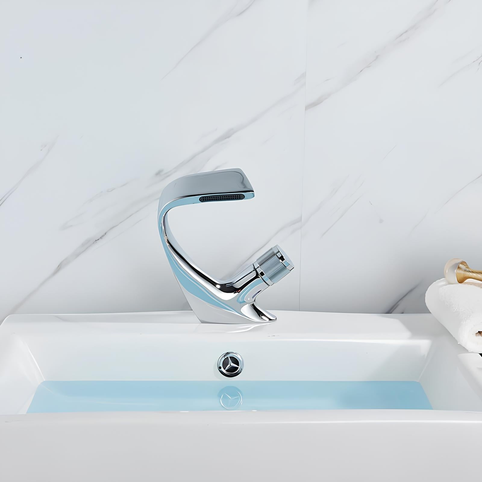Robinet mitigeur lavabo bec cascade laiton L'art du robinet