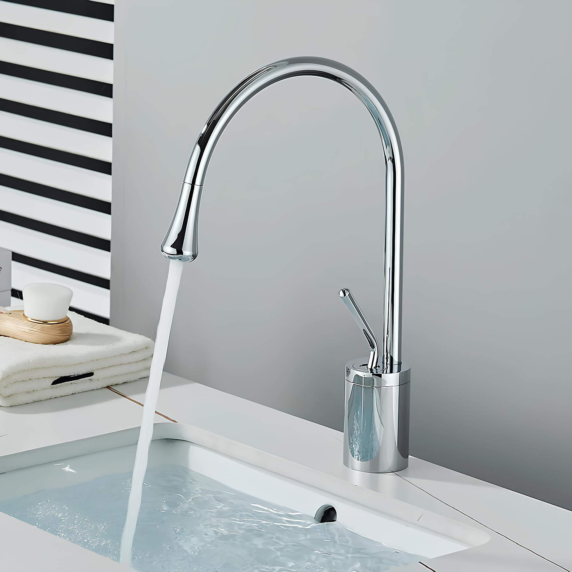 Robinet mitigeur lavabo rotatif 360° design L'art du robinet
