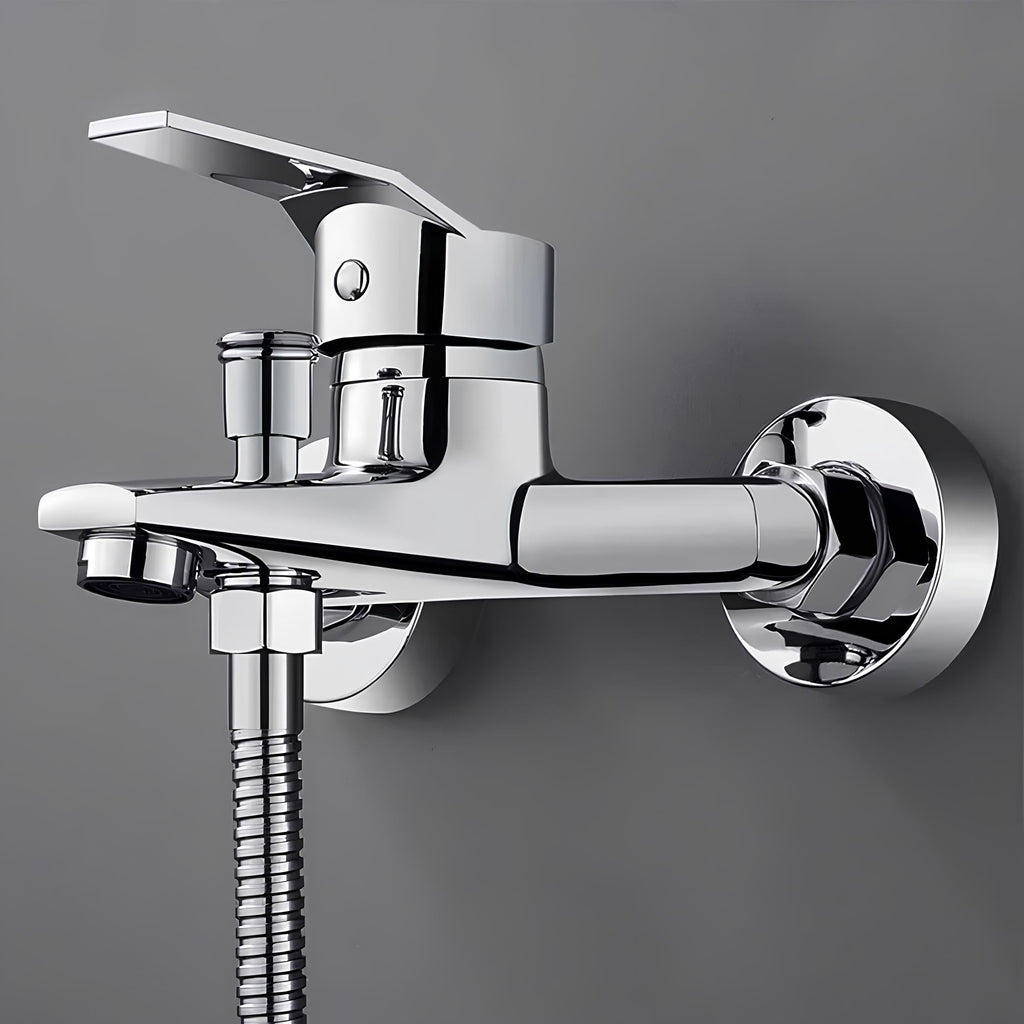 Robinet mitigeur mural bouton-poussoir chrome L'art du robinet