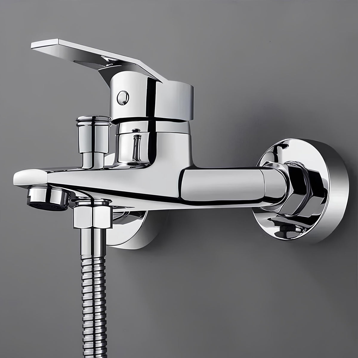 Robinet mitigeur mural bouton-poussoir chrome L'art du robinet