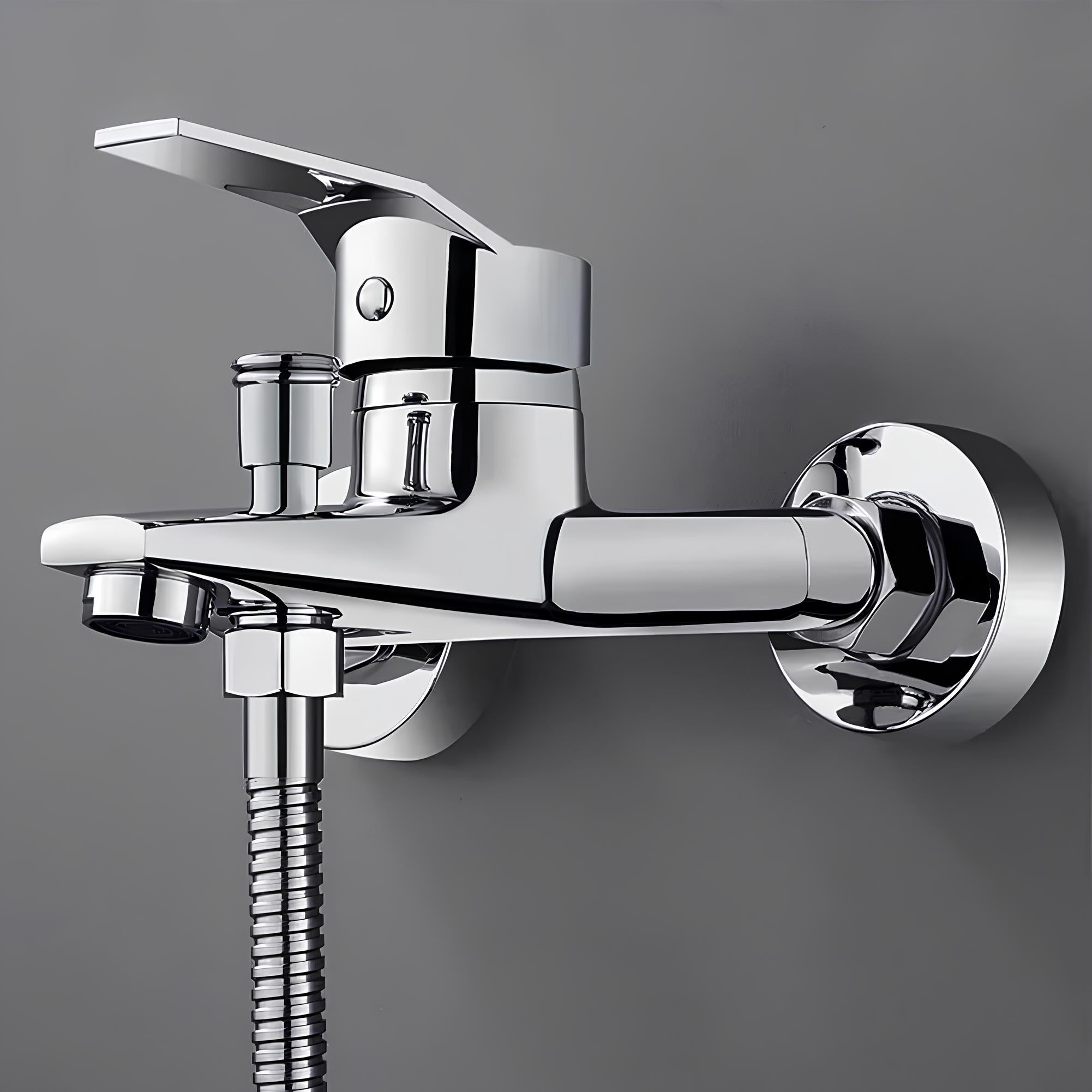 Robinet mitigeur mural bouton-poussoir chrome L'art du robinet