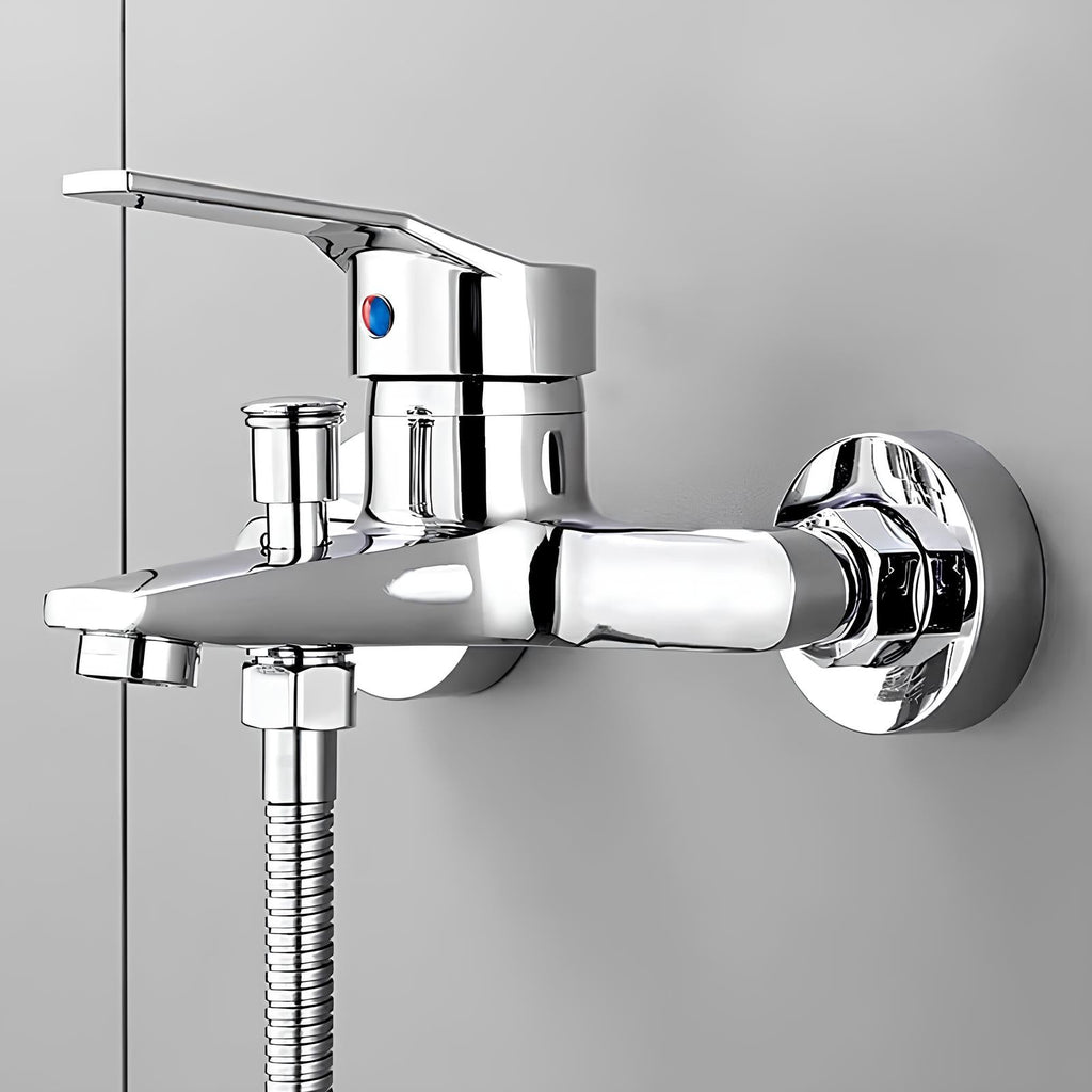 Robinet mitigeur mural bouton-poussoir chrome L'art du robinet