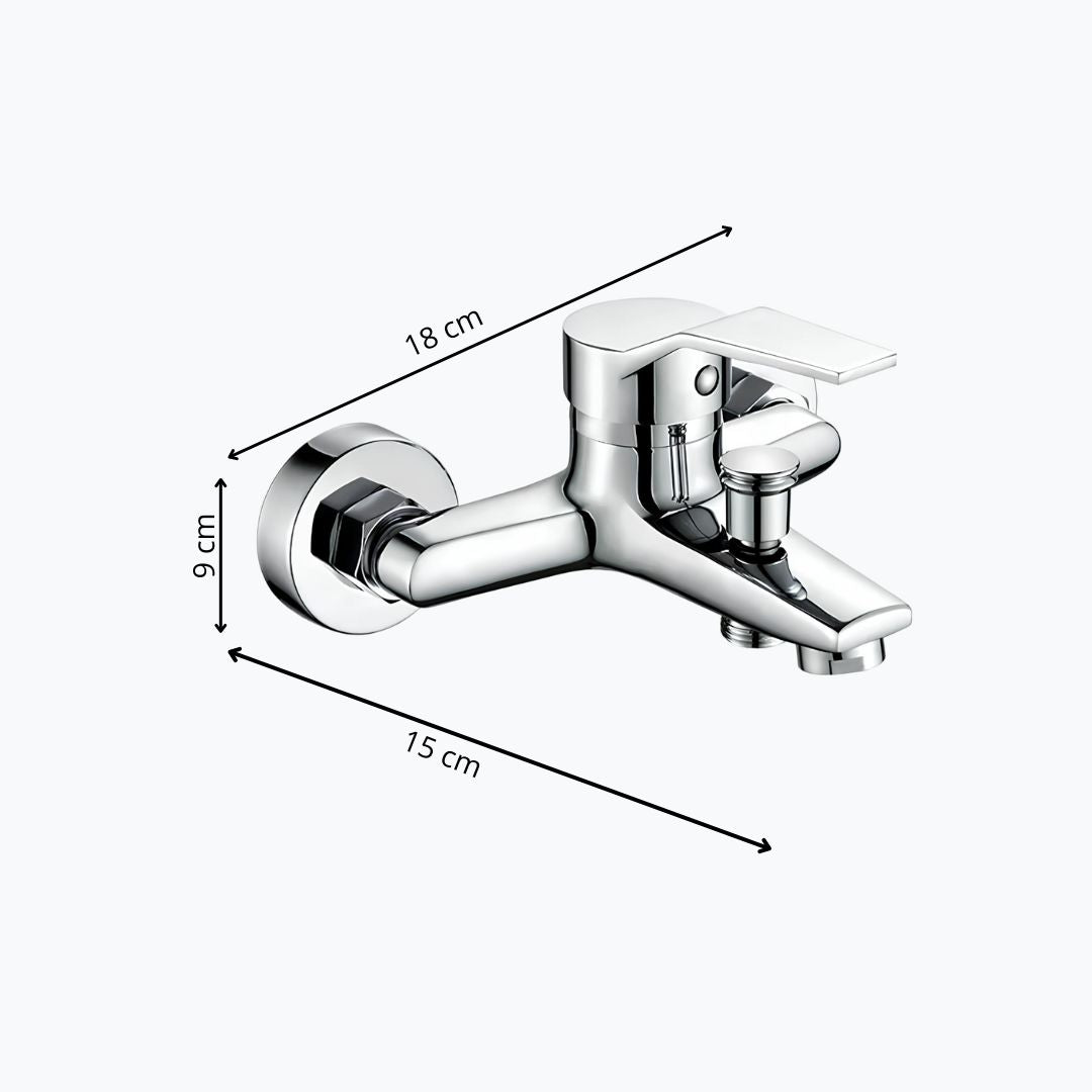 Robinet mitigeur mural bouton-poussoir chrome L'art du robinet