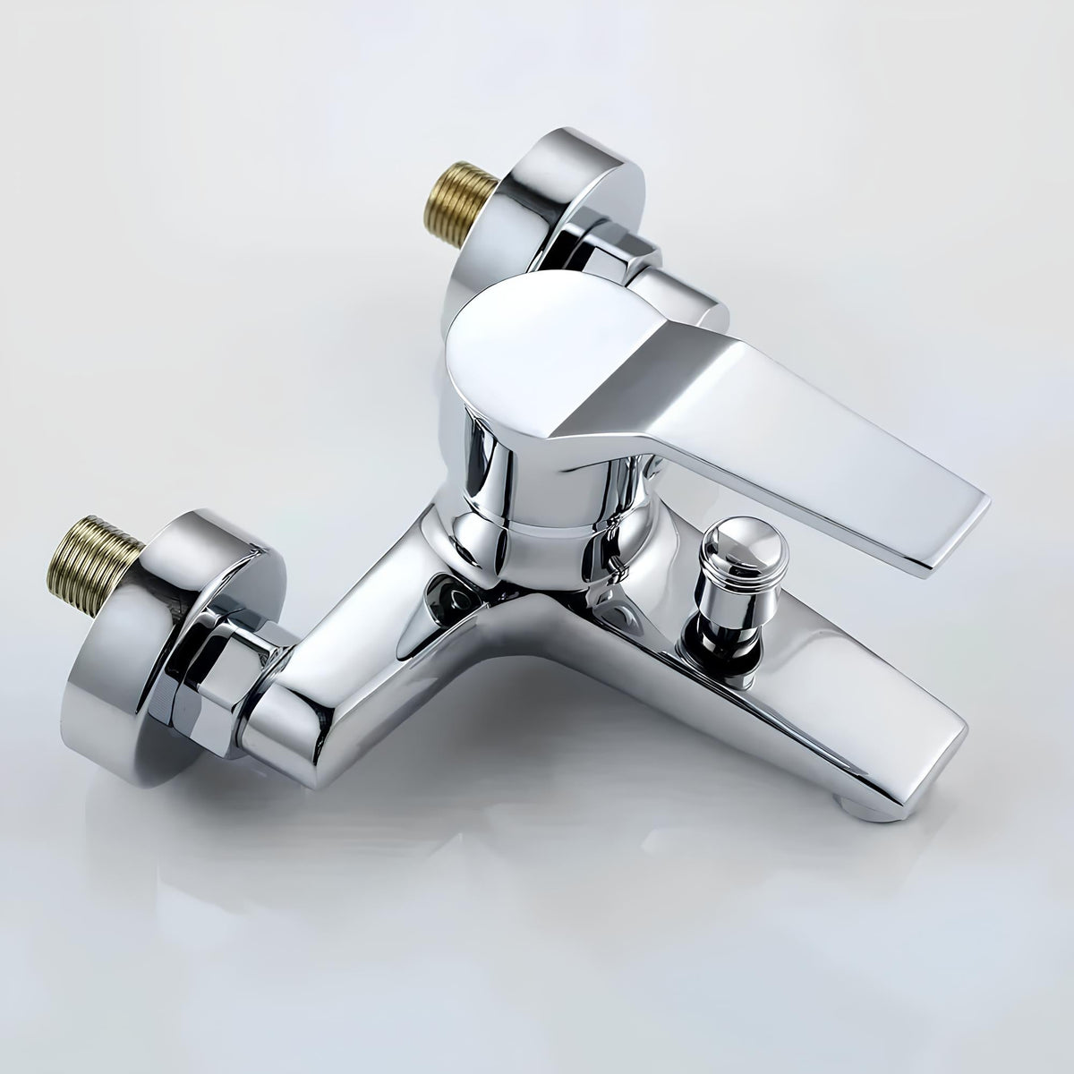 Robinet mitigeur mural bouton-poussoir chrome L'art du robinet