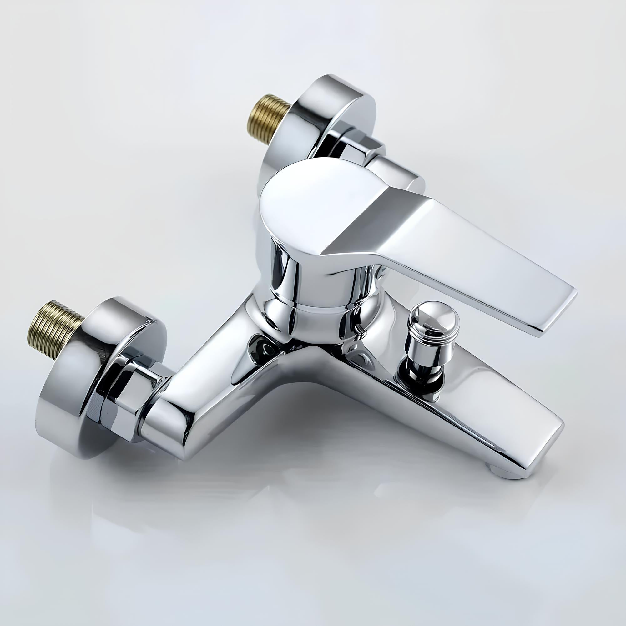 Robinet mitigeur mural bouton-poussoir chrome L'art du robinet