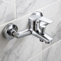 Robinet mitigeur mural bouton-poussoir chrome L'art du robinet