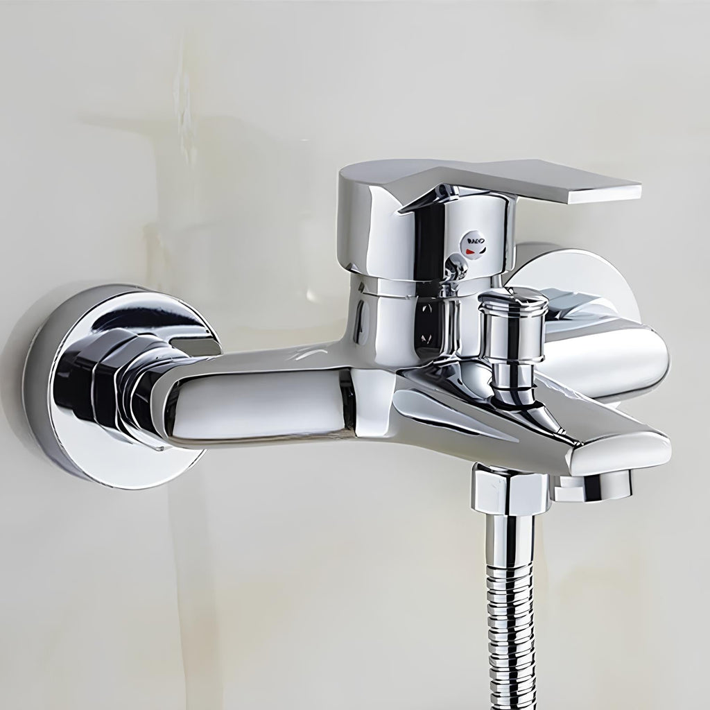 Robinet mitigeur mural bouton-poussoir chrome L'art du robinet