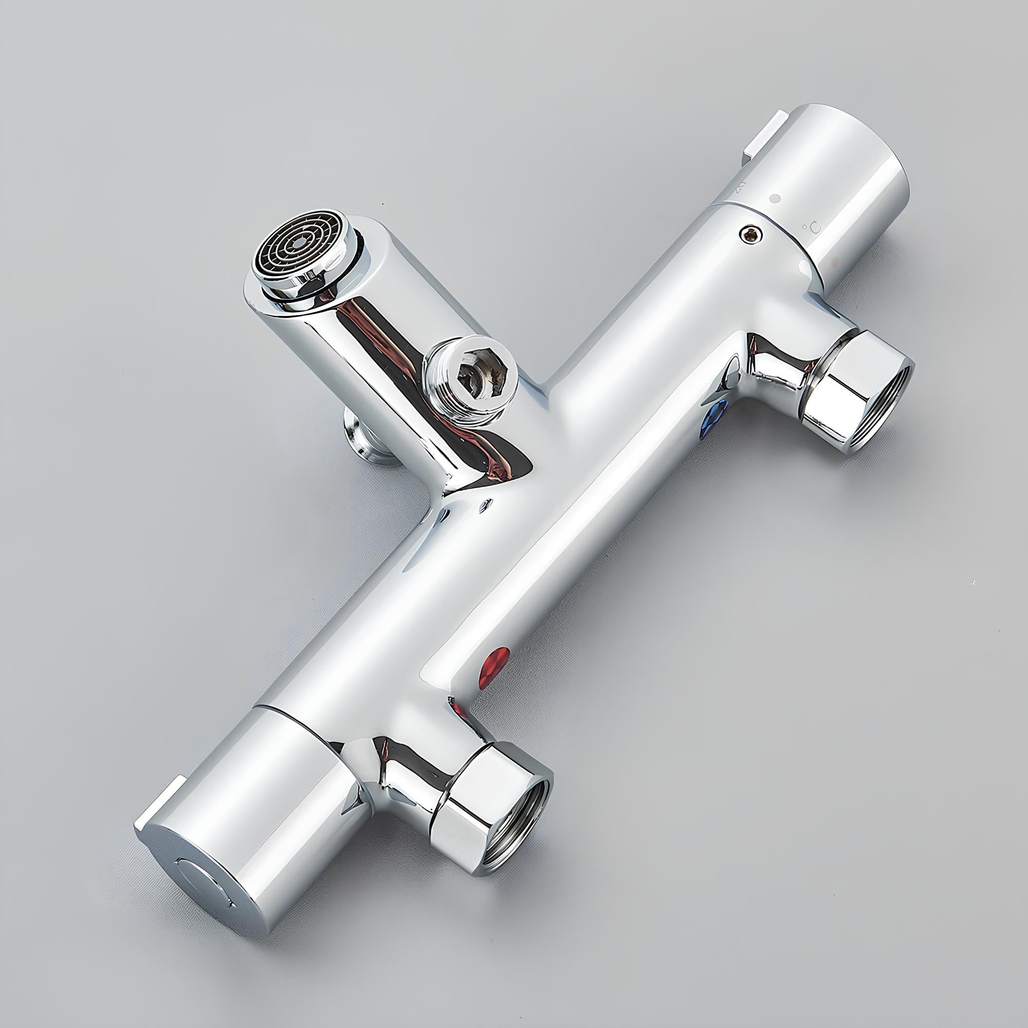 Robinet mitigeur thermostatique laiton poli design L'art du robinet